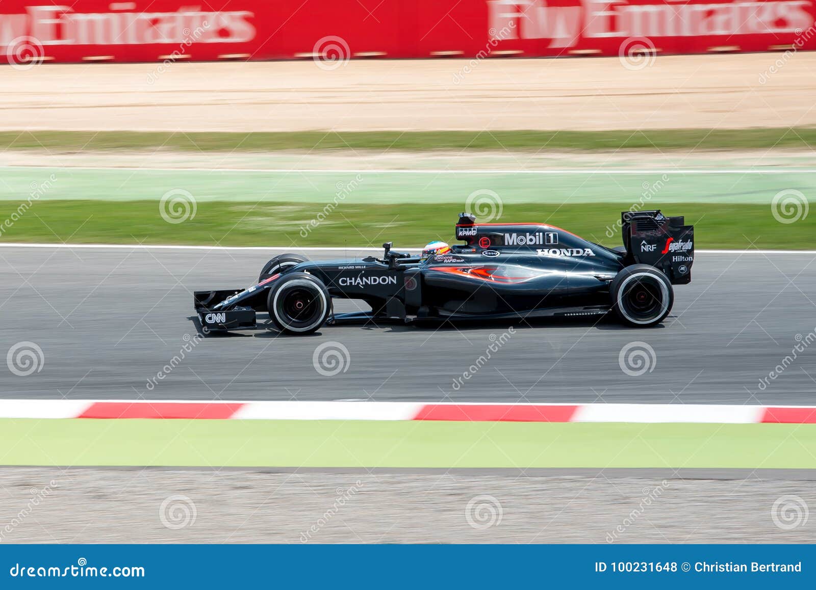 Fernando Alonso Drives The McLaren Honda F1 Team Car On Track For The Spanish Formula One Grand Prix At Circuit De Catalunya Editorial Stock Photo - Image of formula, circuit: 100231648