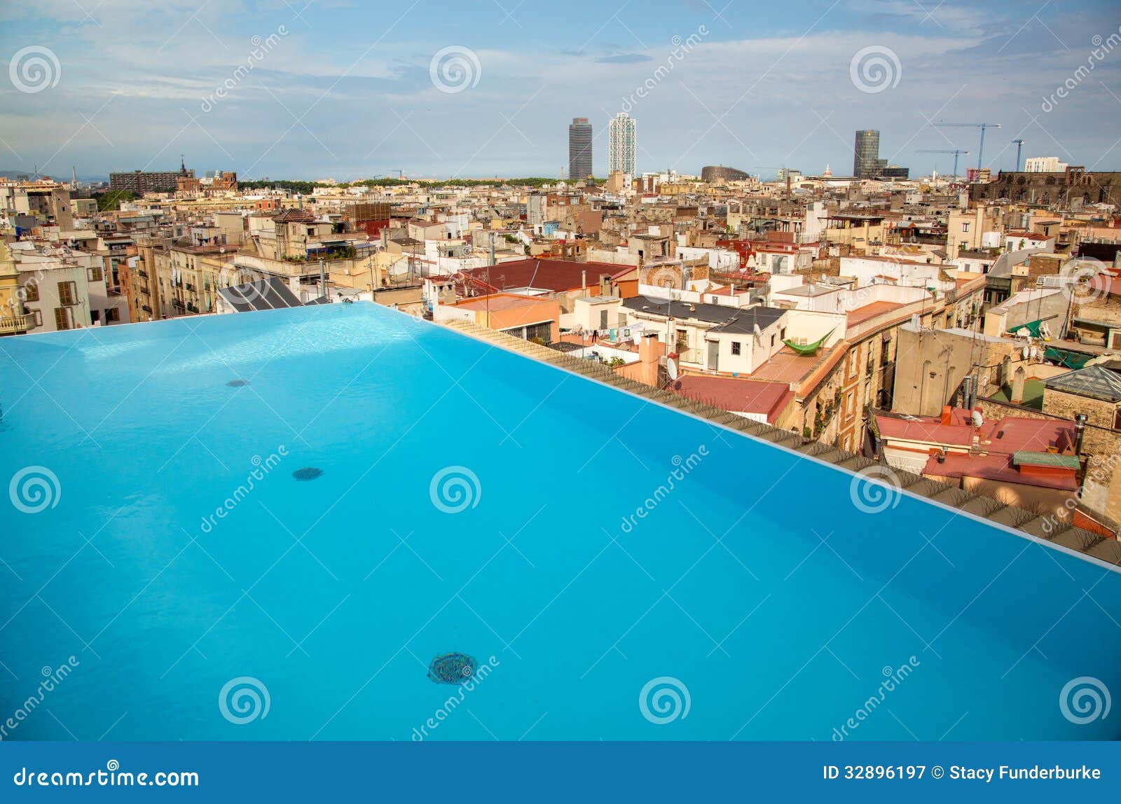Barcelona Rooftop View editorial photography. Image of barcelona 32896197
