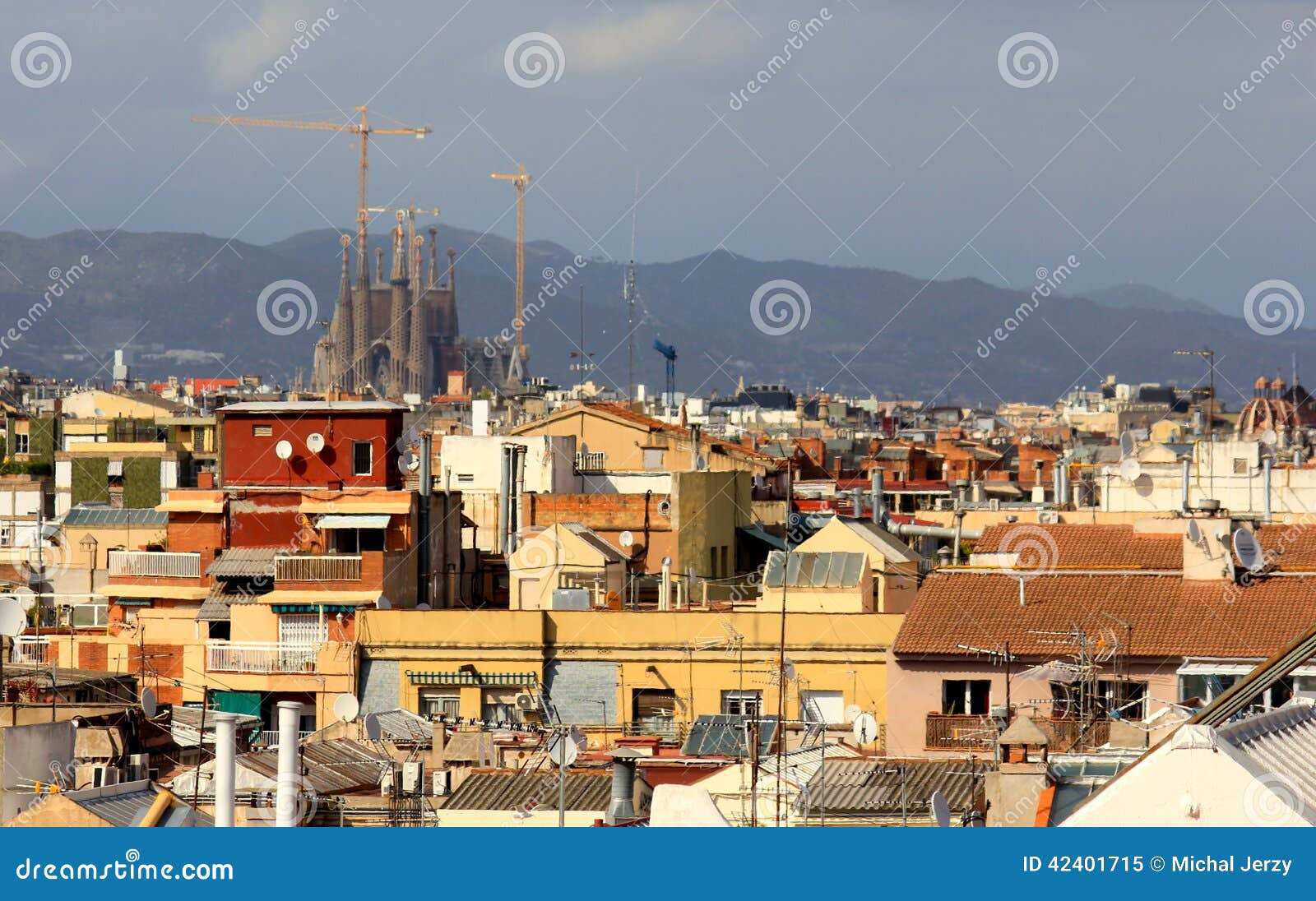 Barcelona rooftops, Spain editorial image. Image of center 42401715