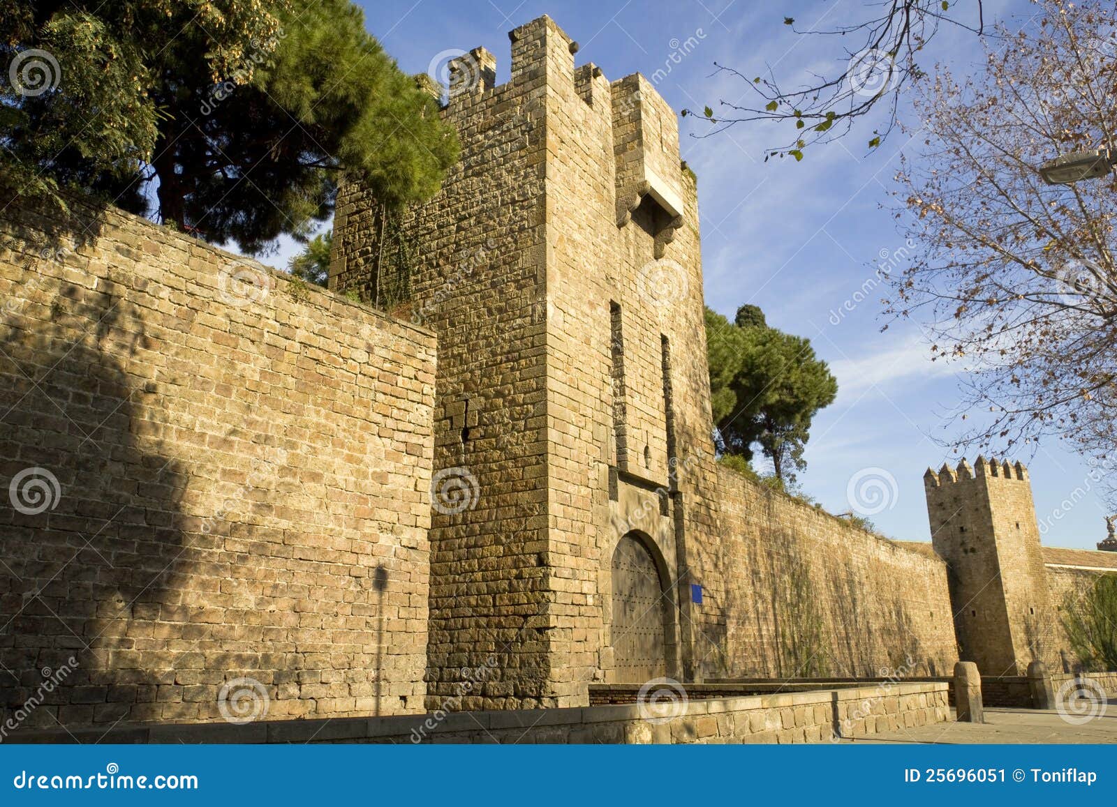 Barcelona S Medieval Walls. Stock Image Image of door, building 25696051