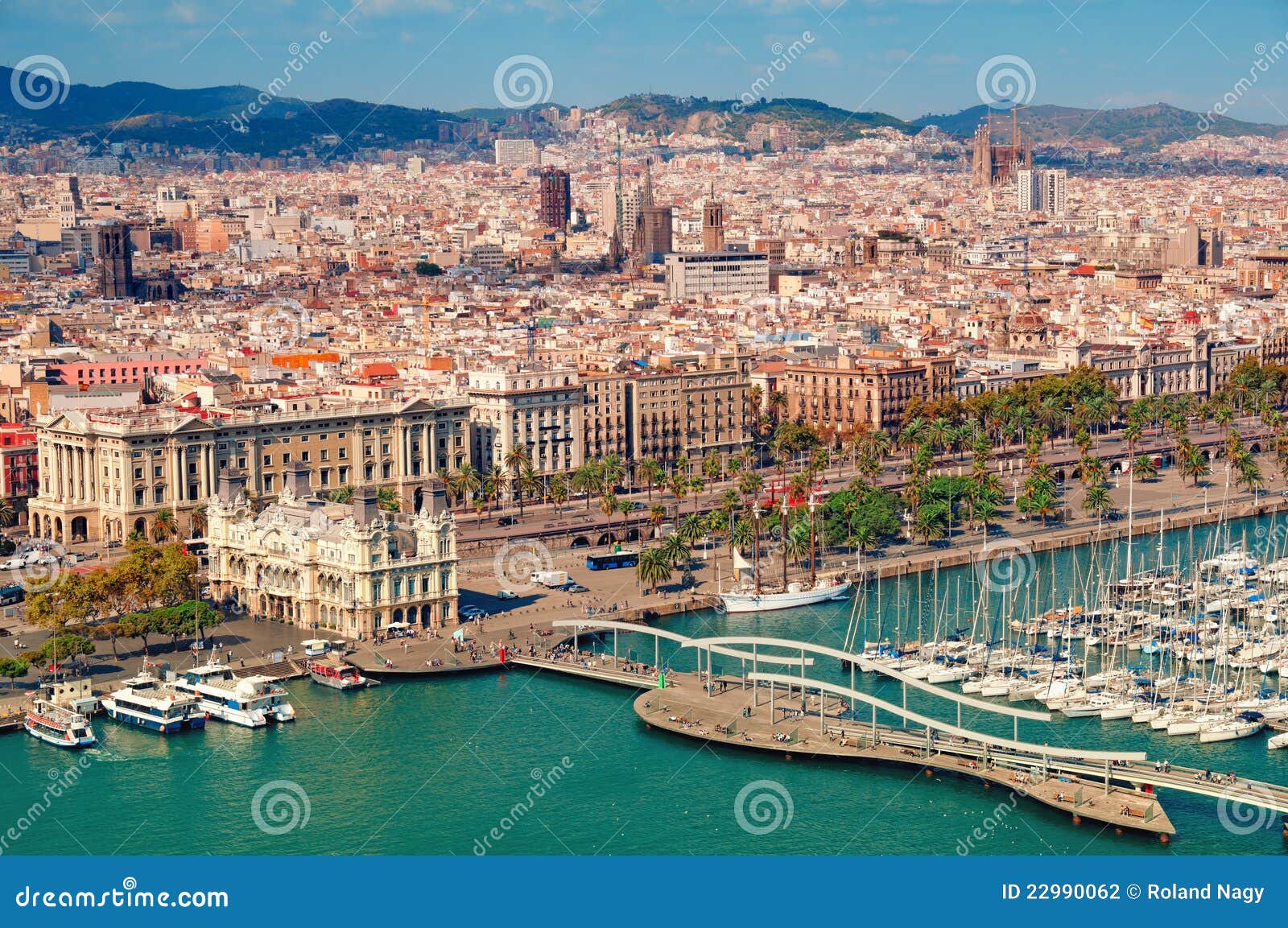 Barcelona skyline stock photo. Image of familia, history - 22990062