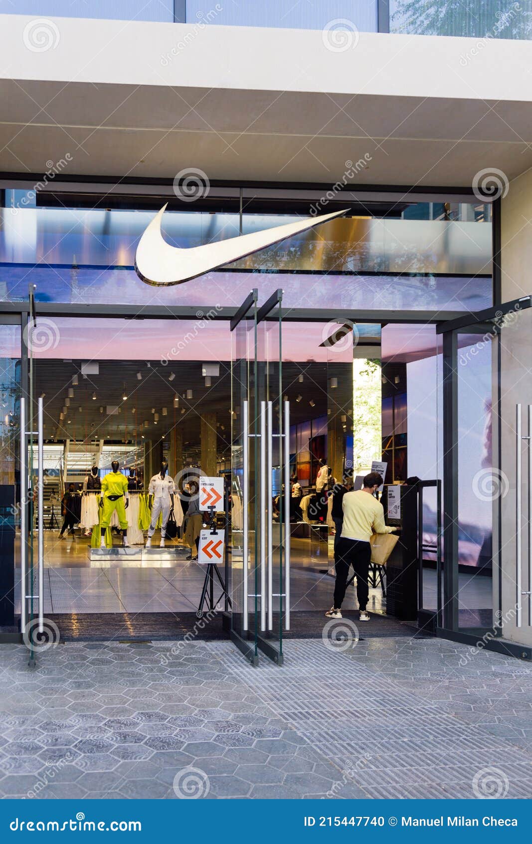 Barcelona, - April 3, 2021. Logo and Facade of Nike, an American Multinational Company Dedicated To the Design, Development Editorial Image - Image of architecture, accessories: 215447740