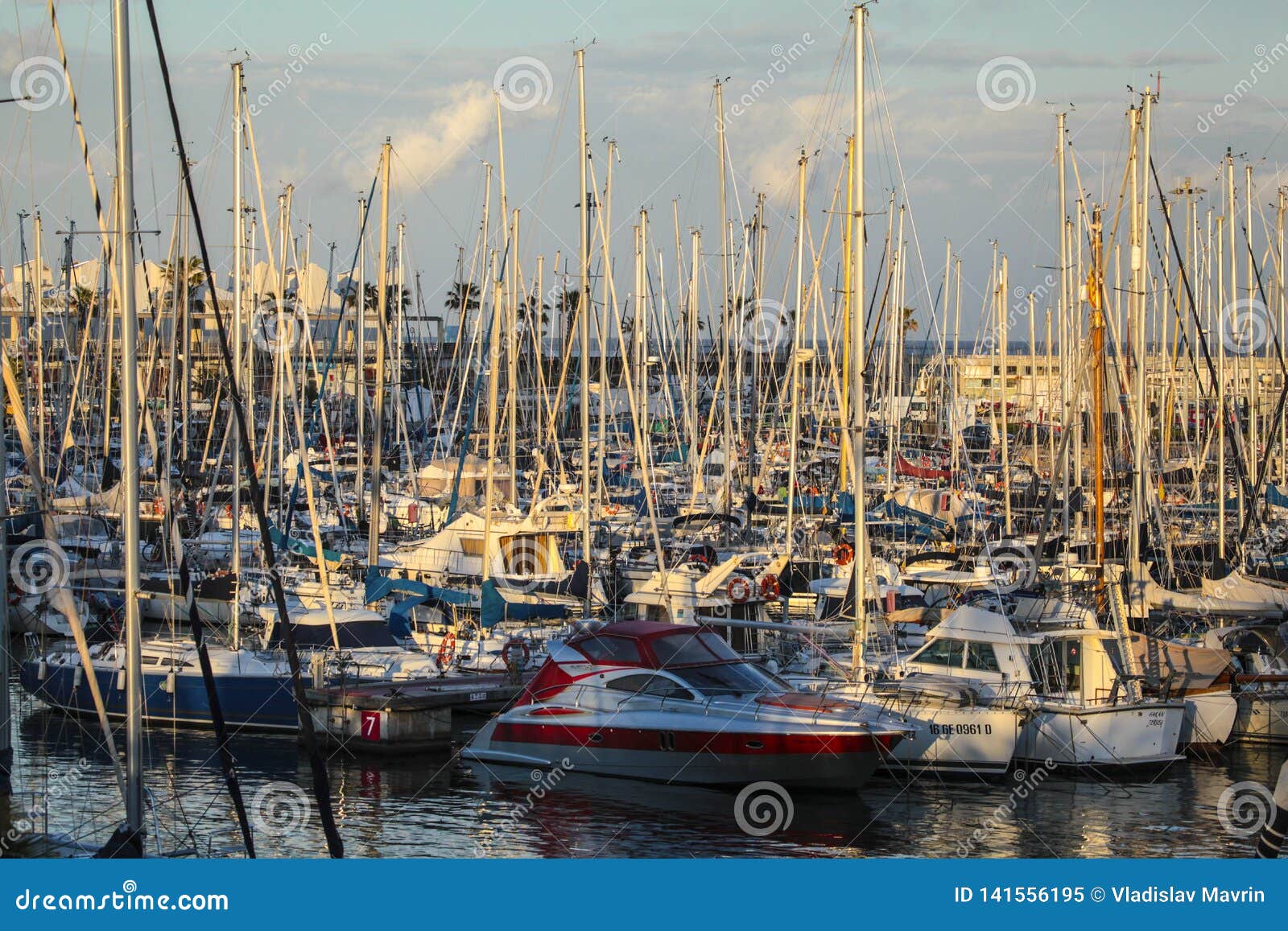 yachts docked in barcelona