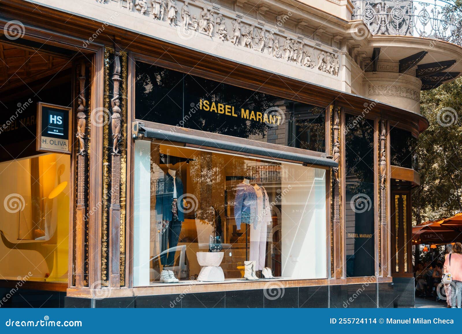 Barcelona, Spain-August 18, 2022. Logo and Facade of Isabel Marant