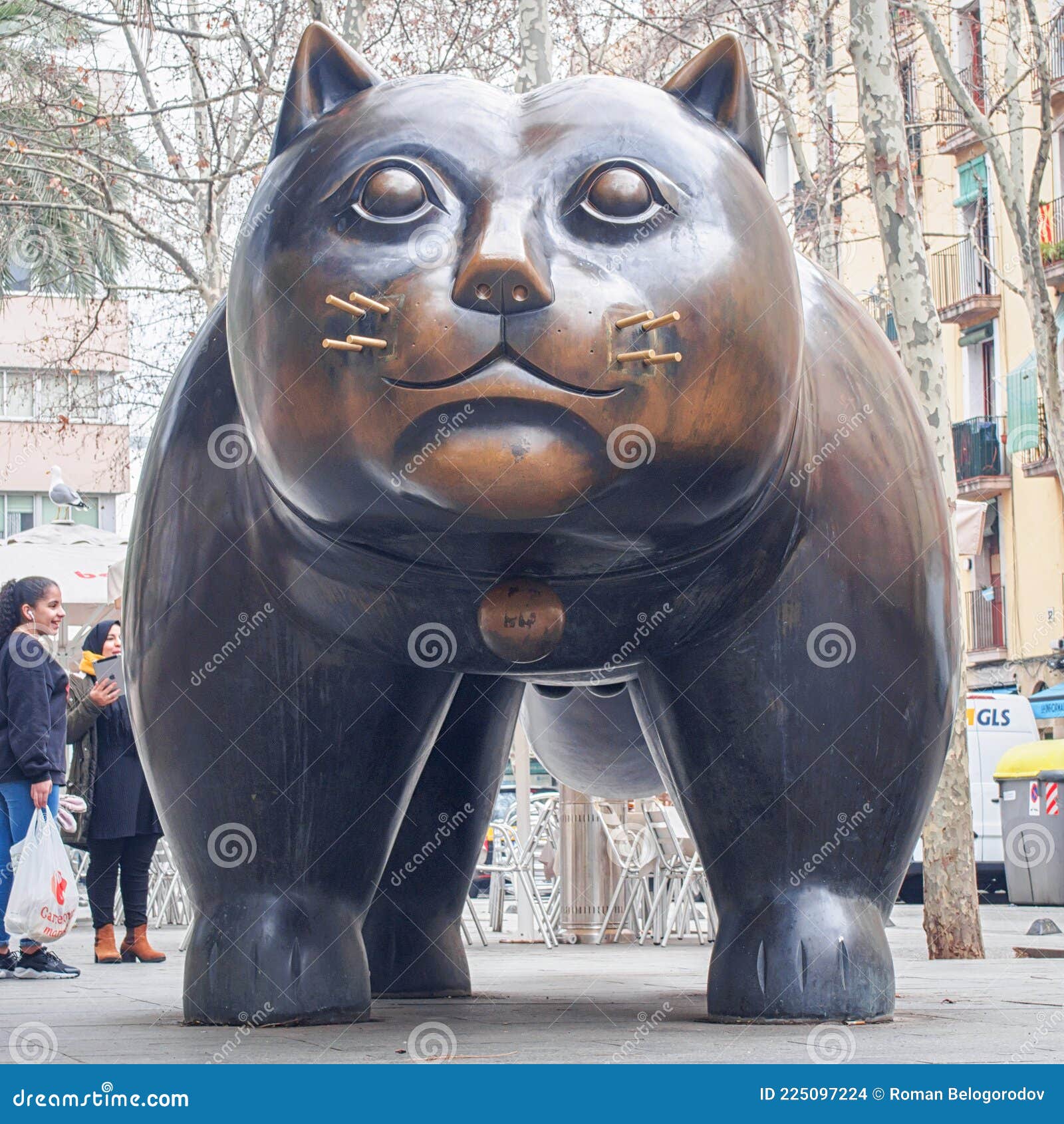 The Raval Cat ,El Gato Del Raval, Figure Of The Bronze Cat Large Statue