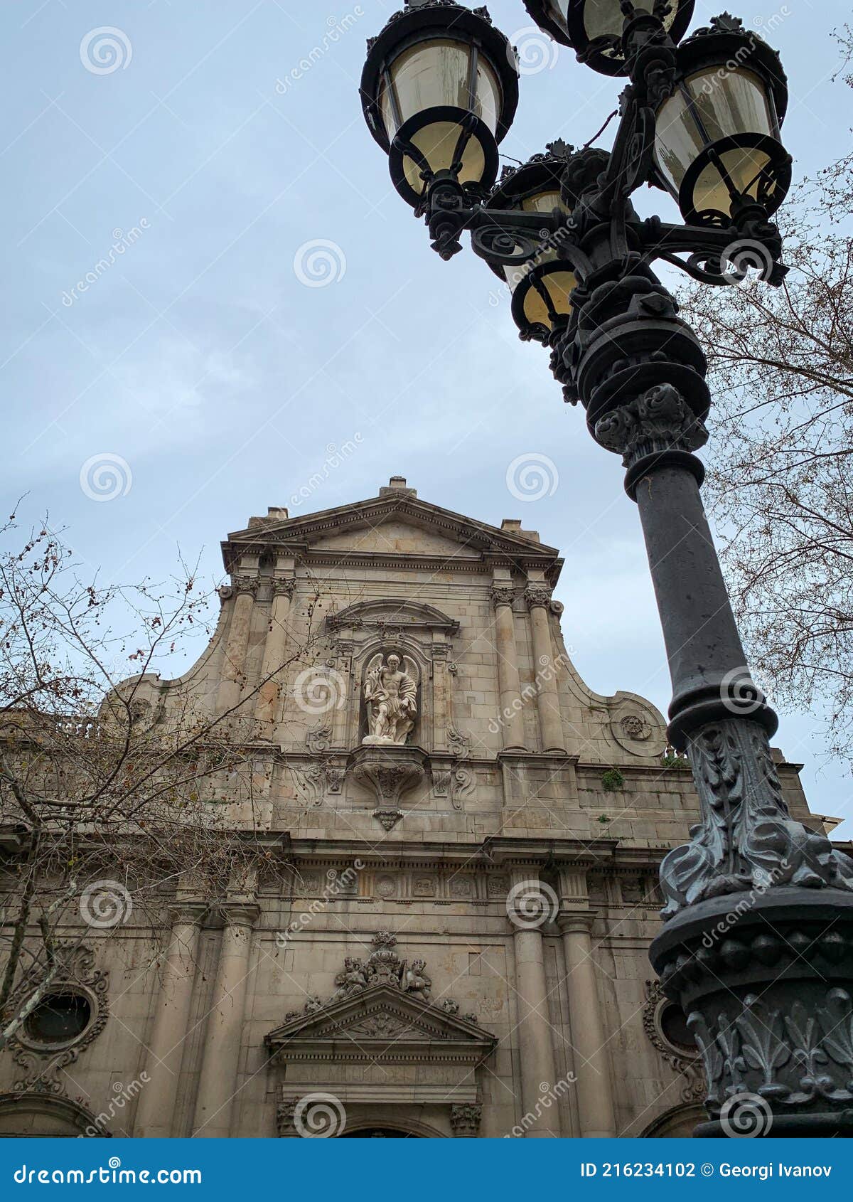 low angle view of facade of the church de sant miquel del port in the plaÃÂ§a de la barceloneta