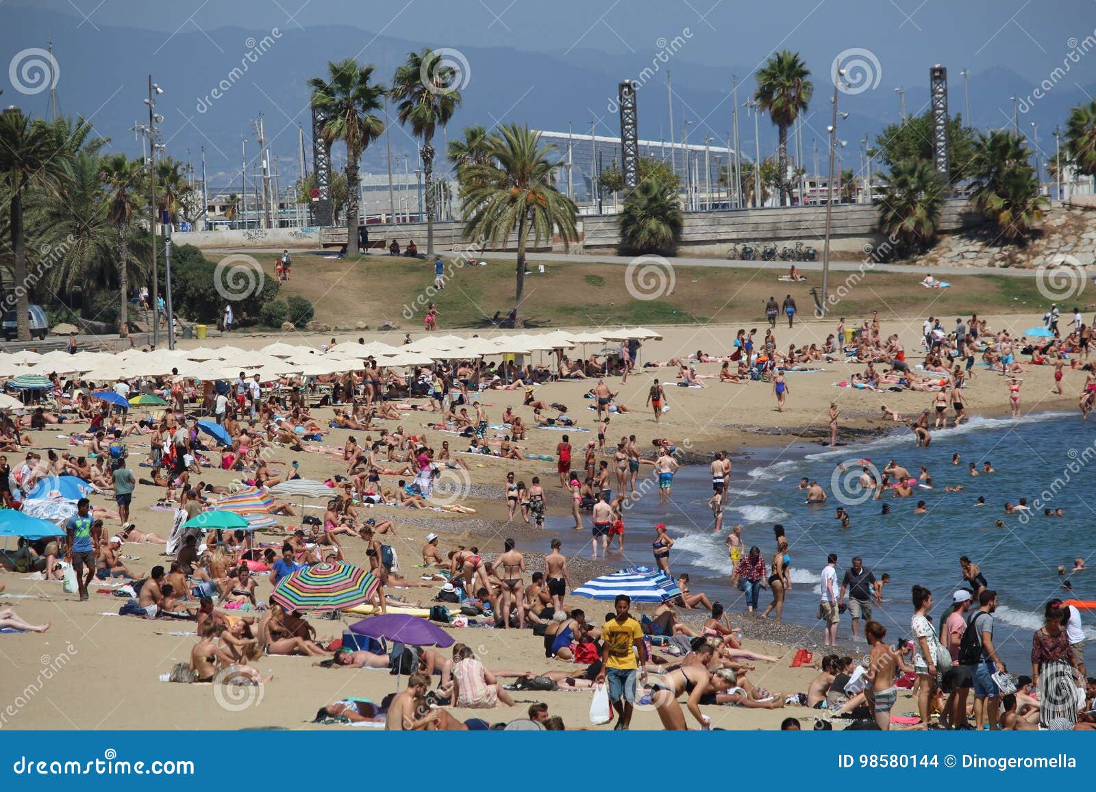 Barceloneta Beach Spain Editorial Stock Image Image Of