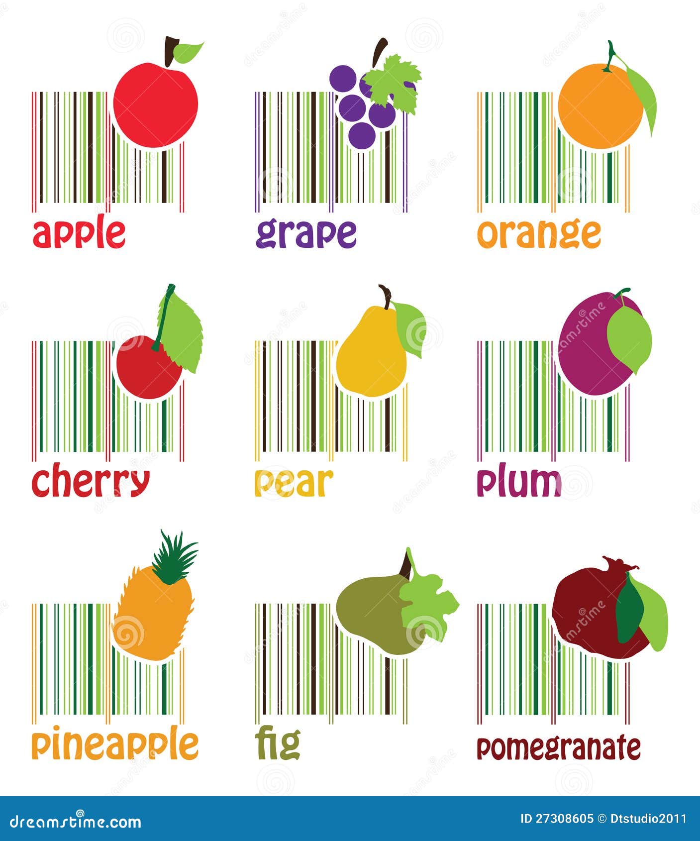 Barcode Fruits Royalty Free Stock Photo Image 27308605