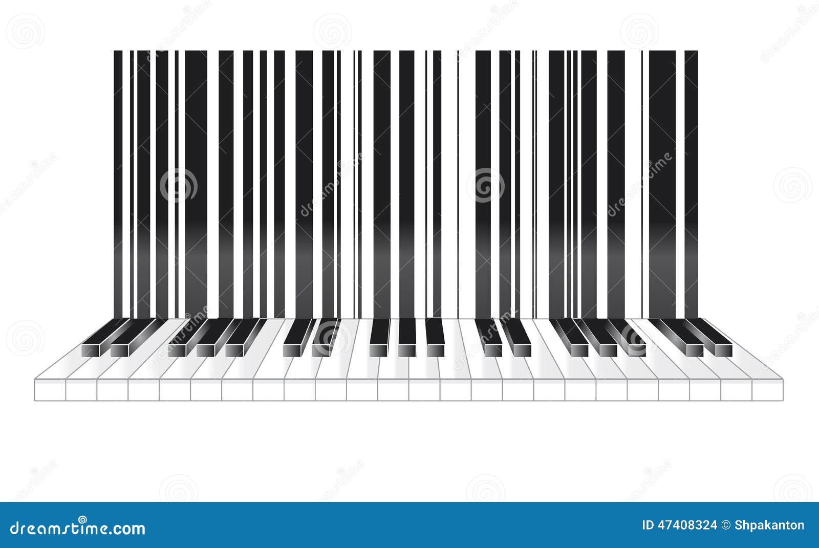 Barcode in musical style stock vector. Illustration of musical 47408324