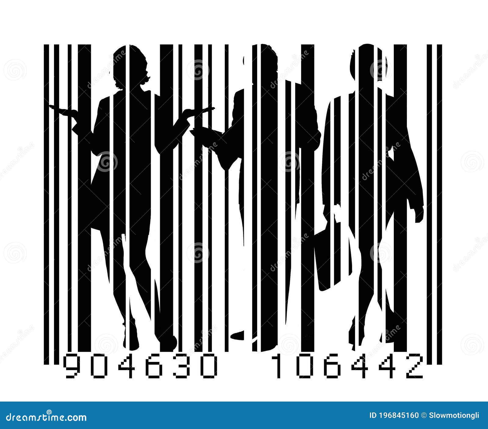 Barcode with People stock illustration. Illustration of released ...