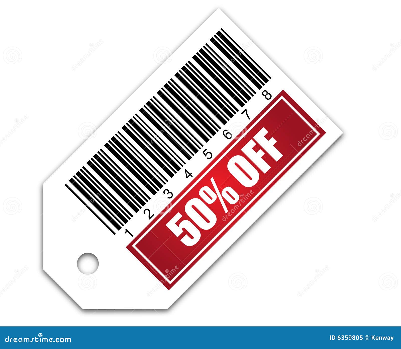 Barcode with Sale 50 OFF Sticker Stock Illustration Illustration of