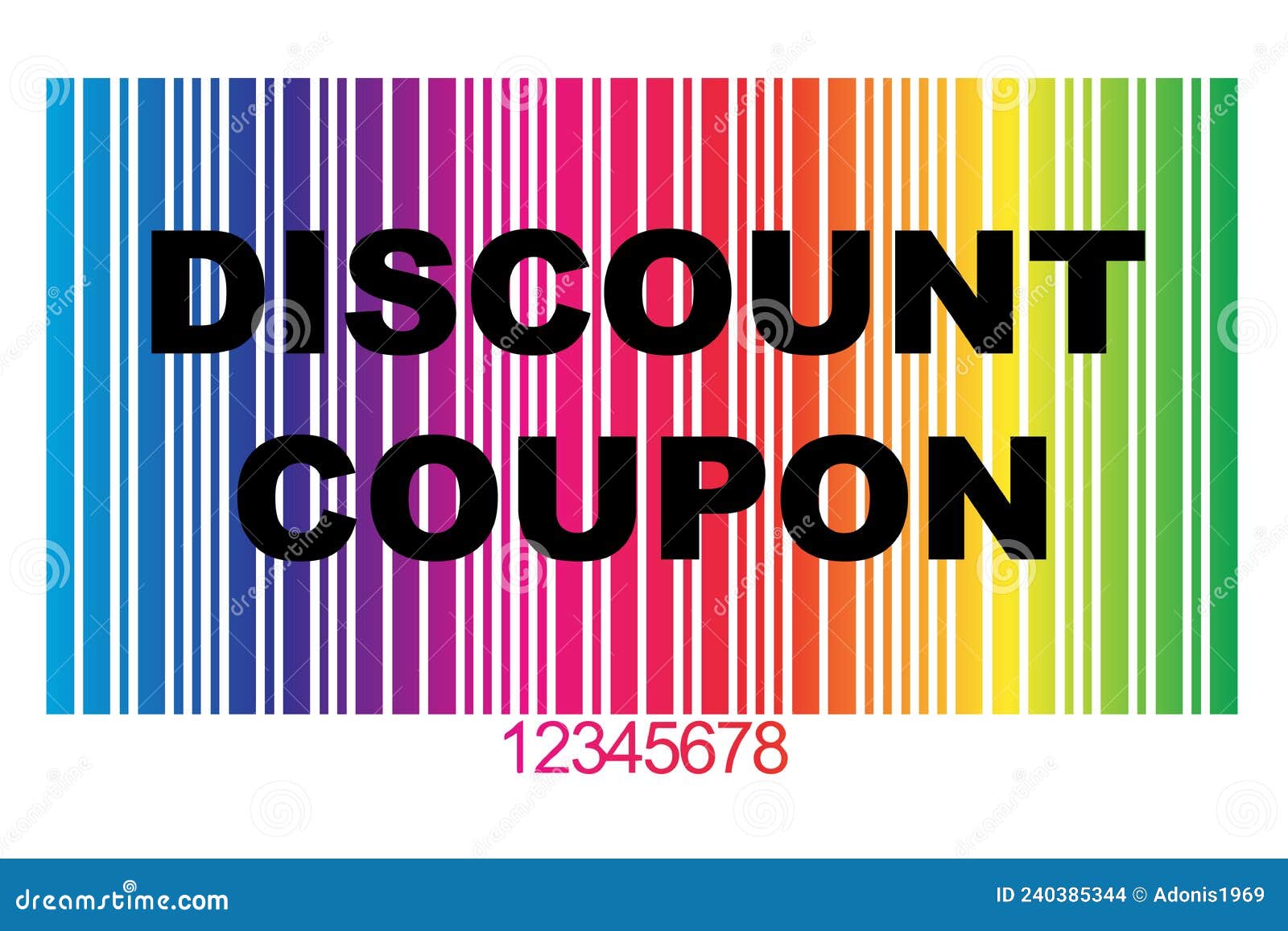 Discount Coupon with Barcode on White Stock Illustration Illustration