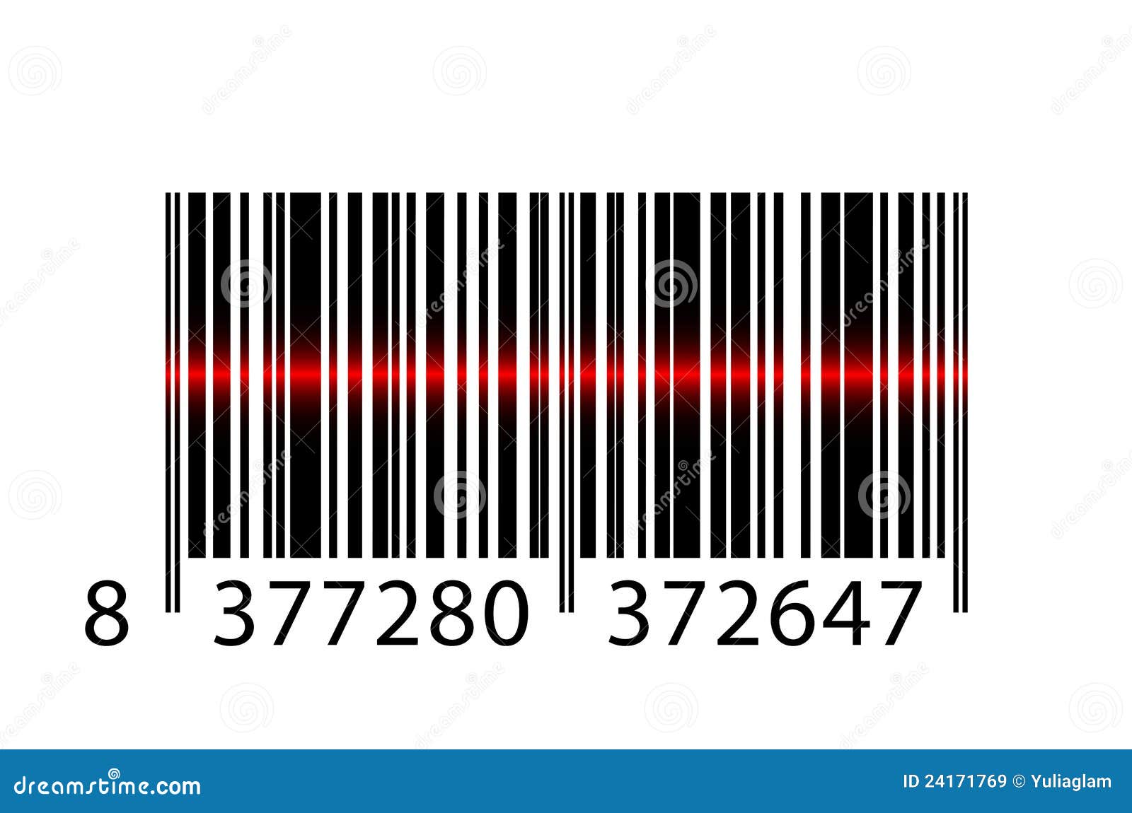 Barcodestrållaser. Vektor för laser för barcodestrålillustration