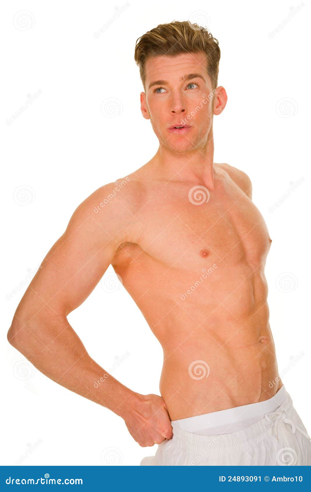 Barechested Mann stockbild. Bild von karosserie, hemdlos 24893091