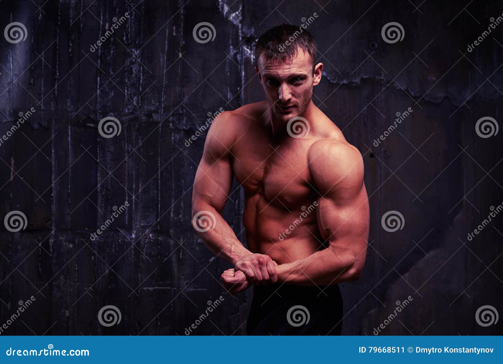 Chest Man Body Bodybuilder Crossed Arms Being Bare Confident Flex