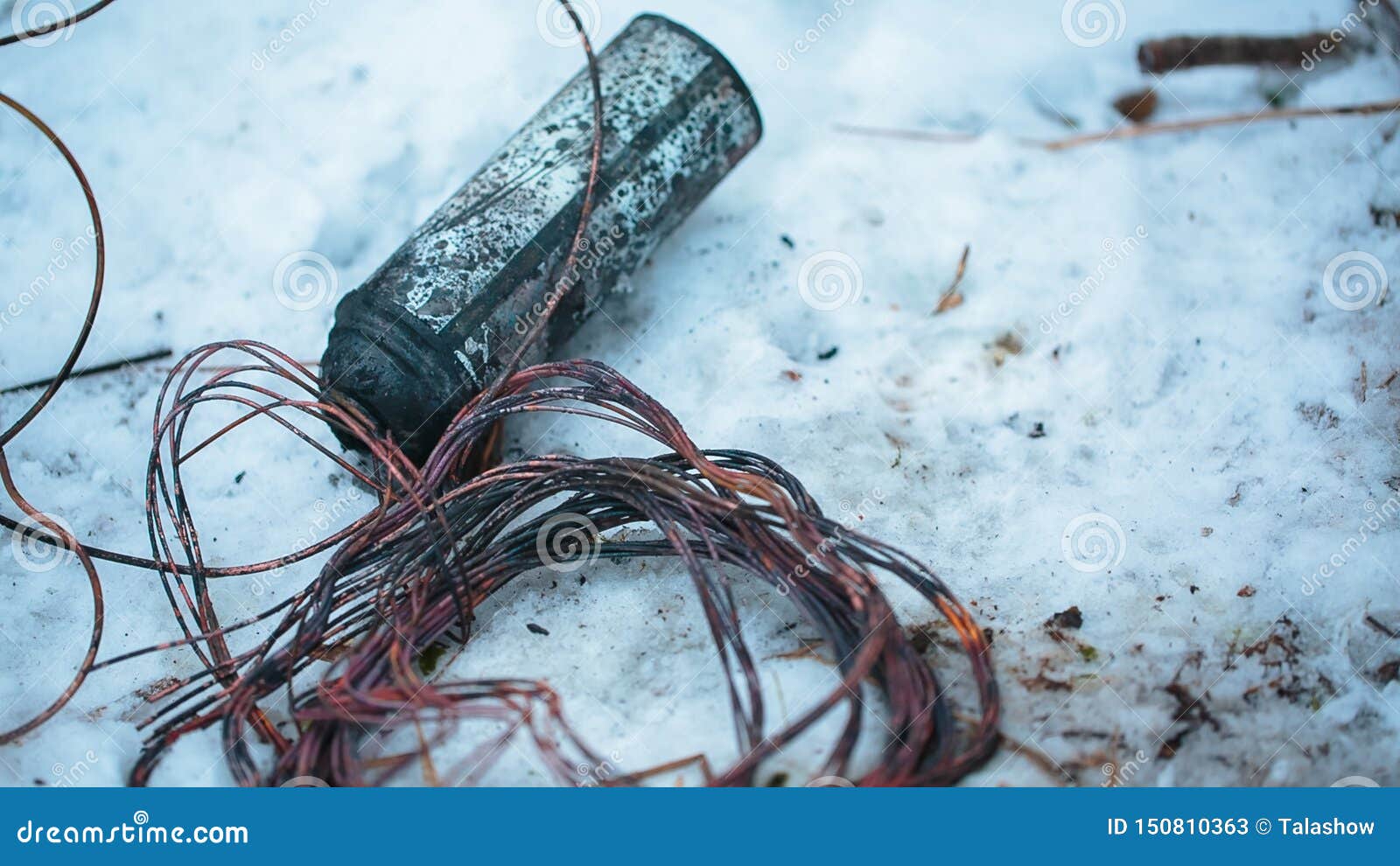 Bare Copper Wires In A Junction Box Stock Image