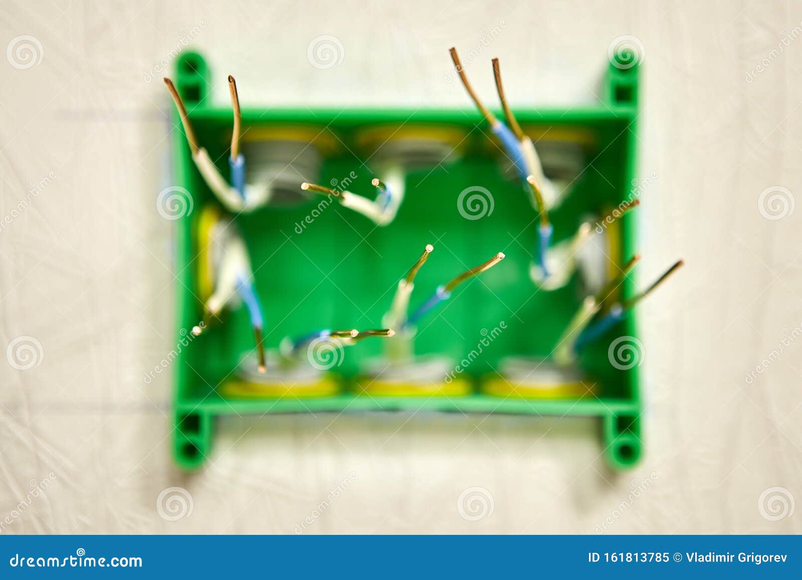 Bare Copper Wires in a Junction Box Stock Image Image of installation