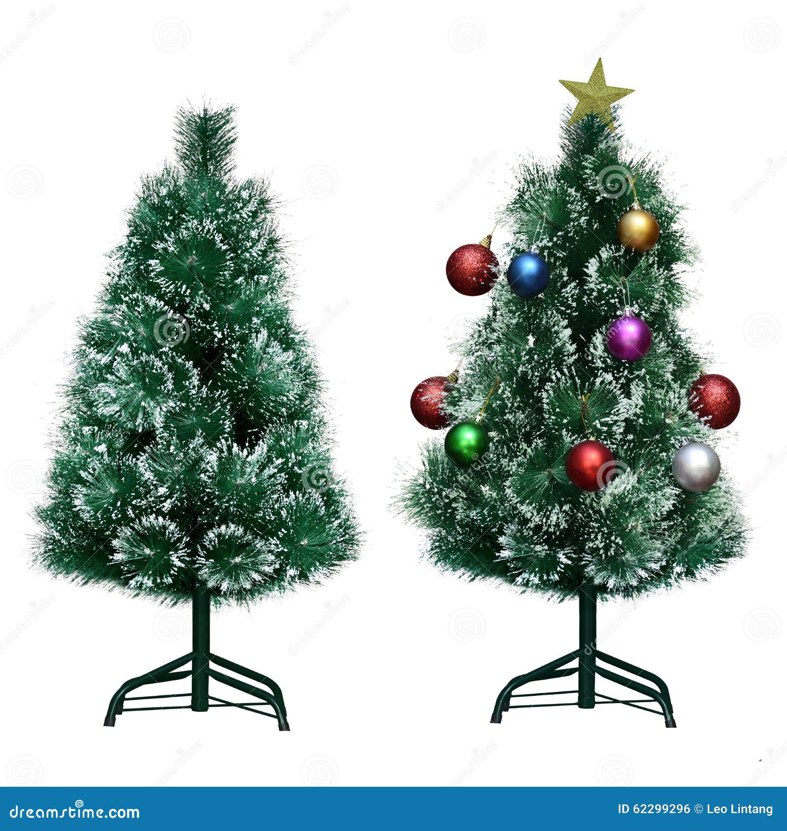 Bare and Decorated Christmas Tree Stock Photo Image of traditional
