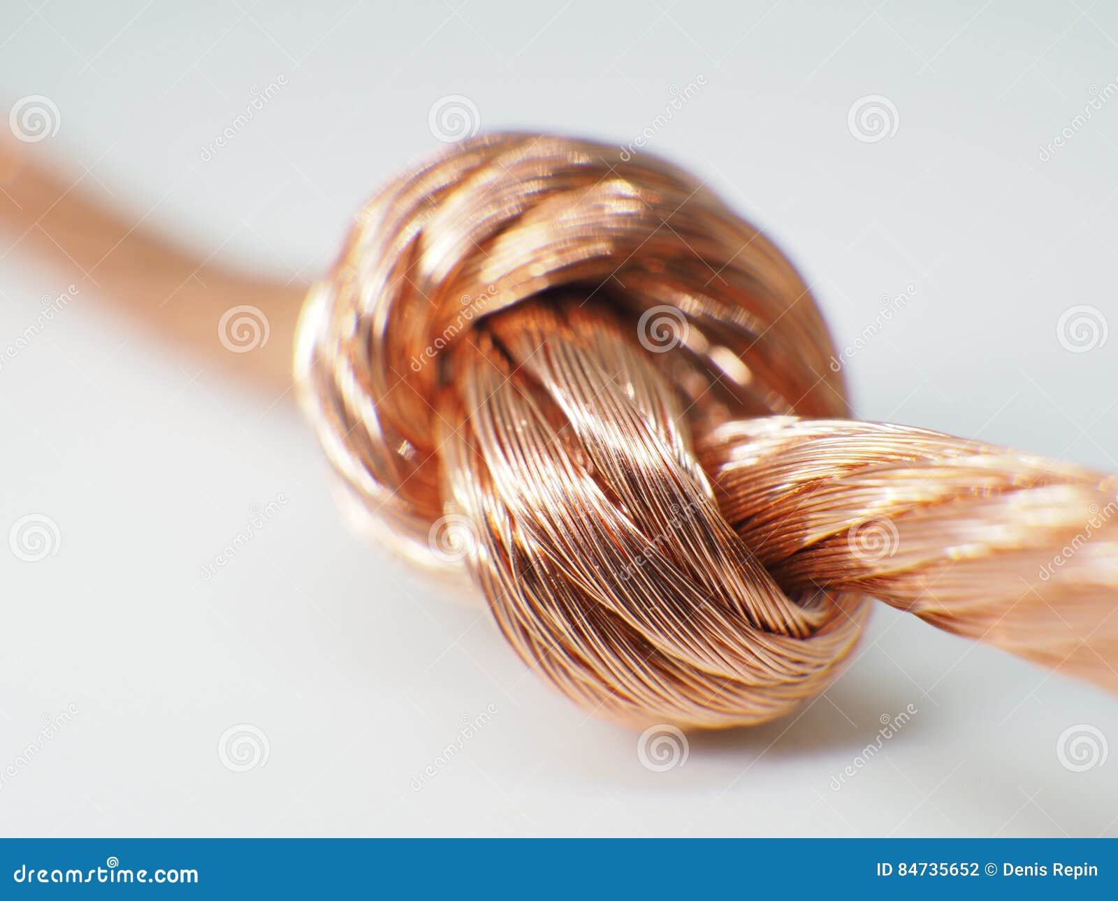 Bare Electric Brass Wire, Large, Close Up, Macro Stock Photo Image of