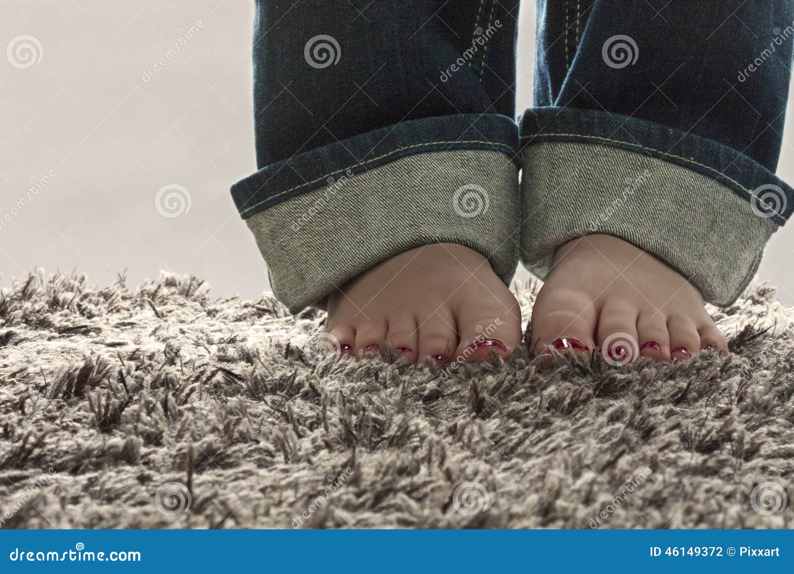 Bare feet on carpet stock photo. Image of home, pleasure 46149372