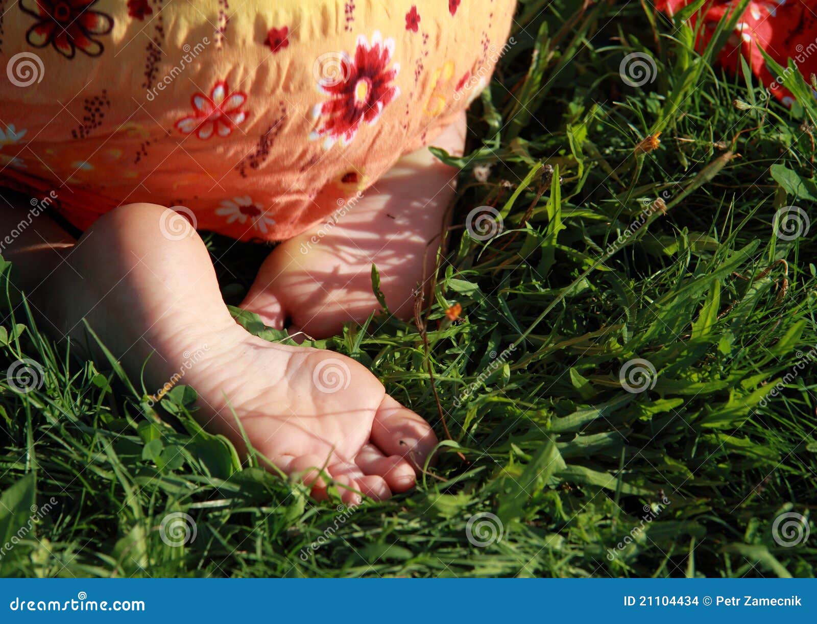 bare feet of a little girl