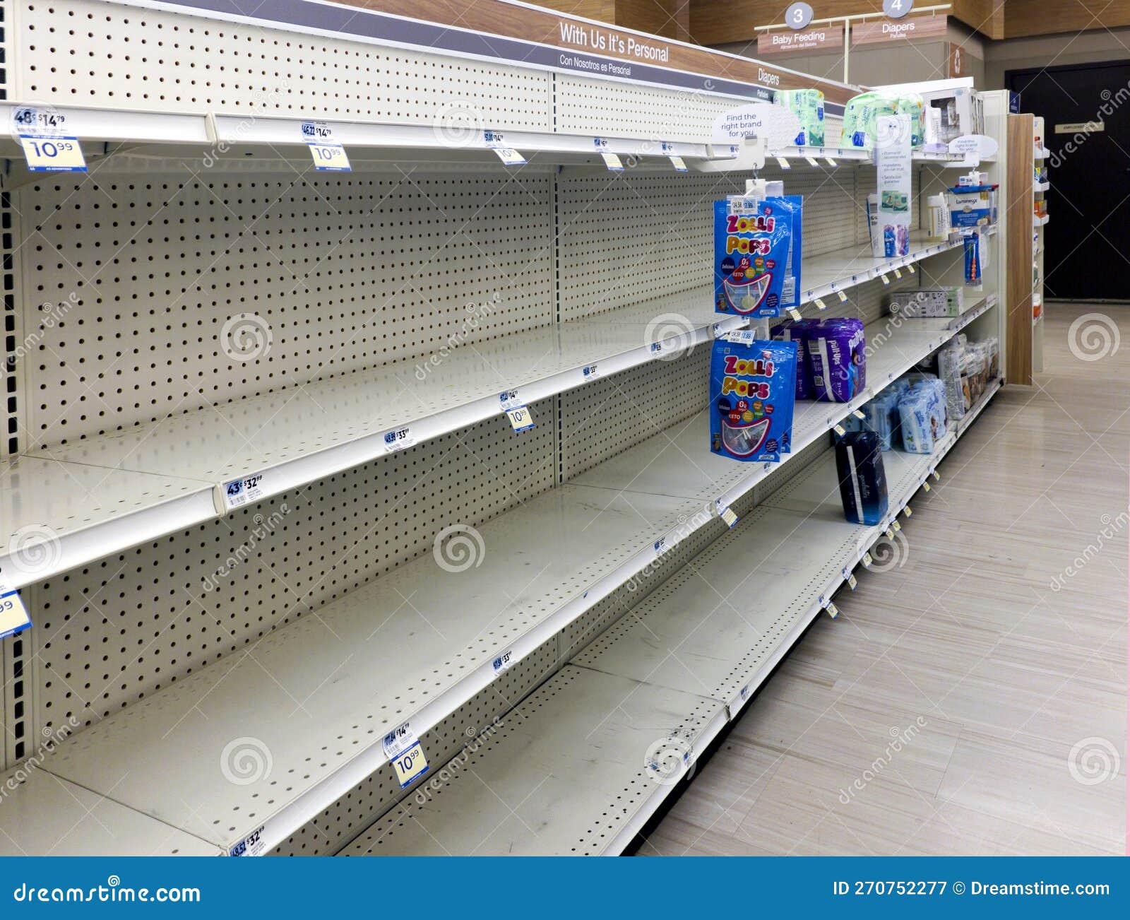 Bare Shelves at a Local Rite Aid Store To Avoid Theft Editorial