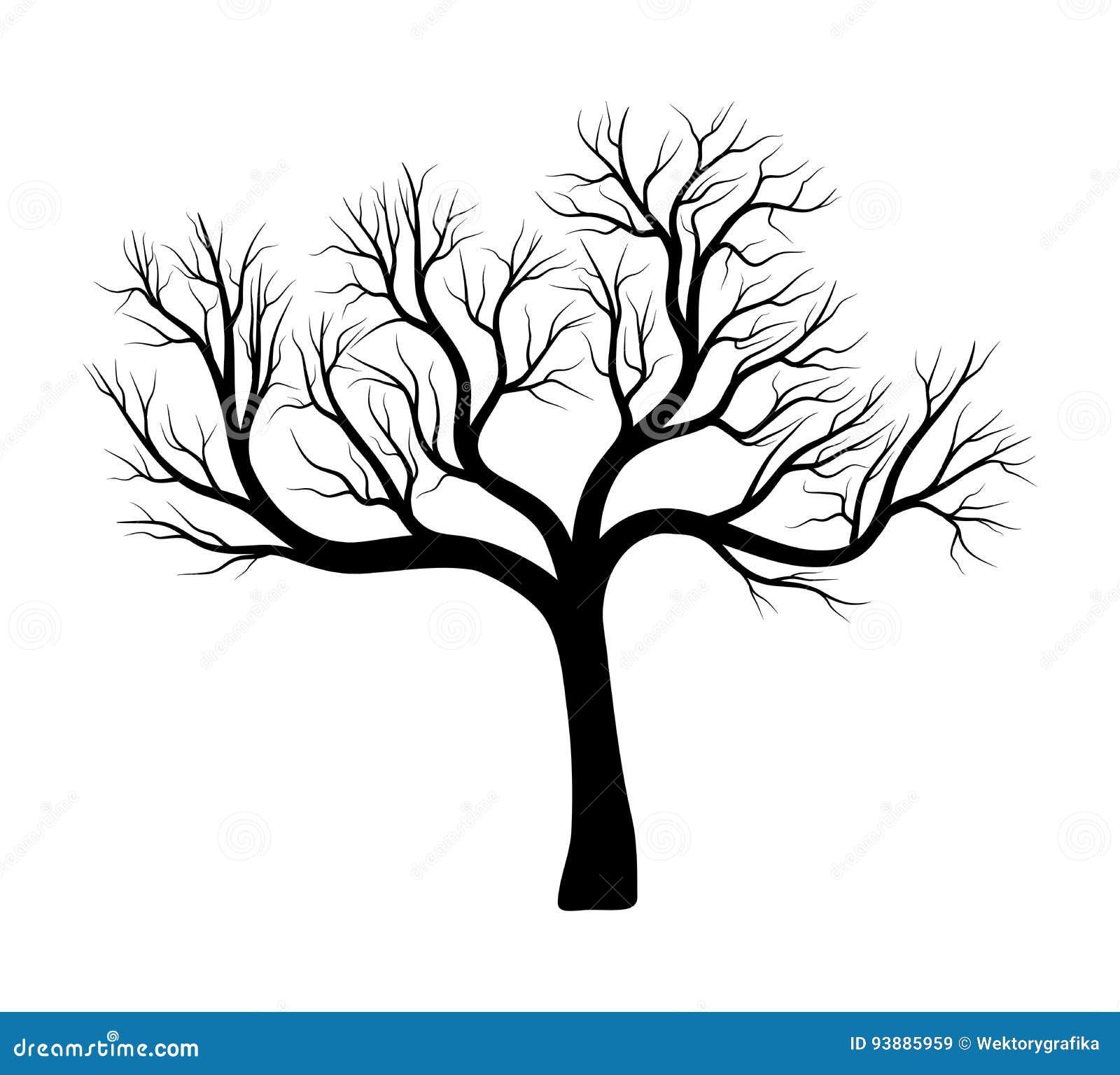 Download Black Silhouette Bare Tree . Vector Illustration Cartoon ...