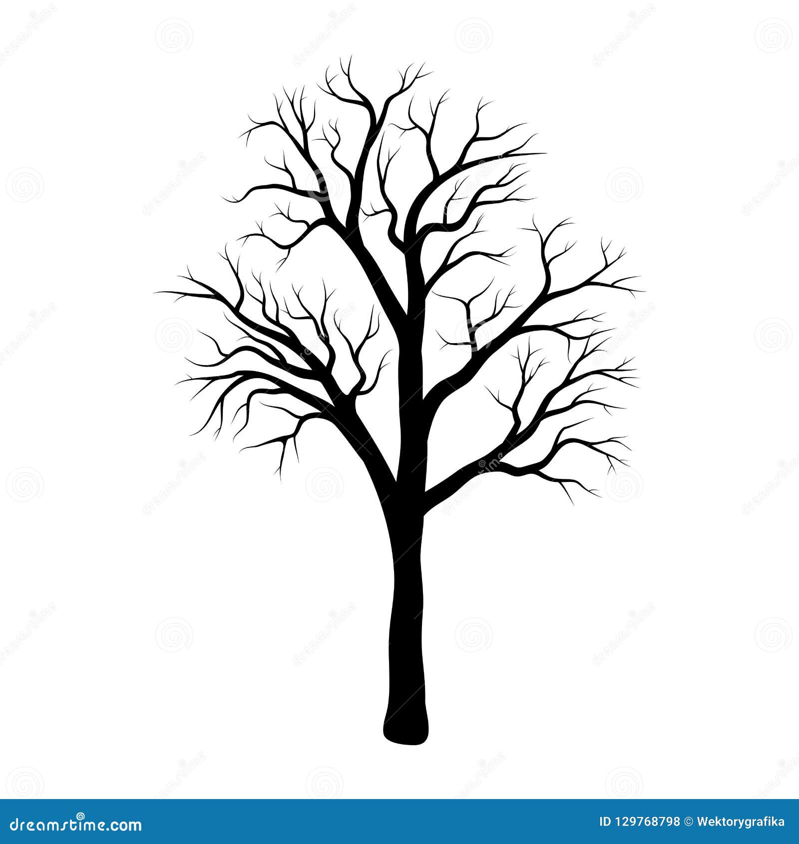 Download Bare Tree Winter Design Isolated On White Background Stock Vector - Illustration of outline ...