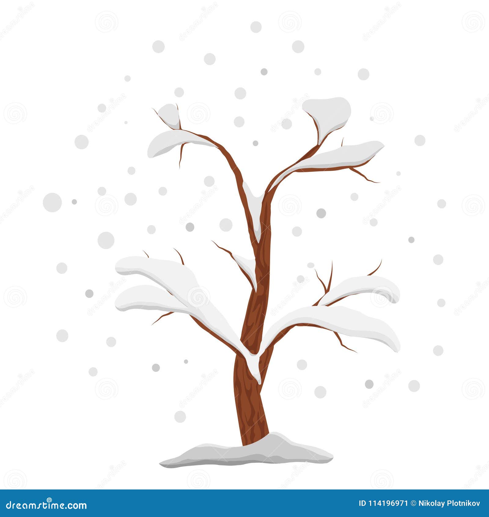Download Bare Winter Tree In The Snow. Hollow Tree In Winter ...