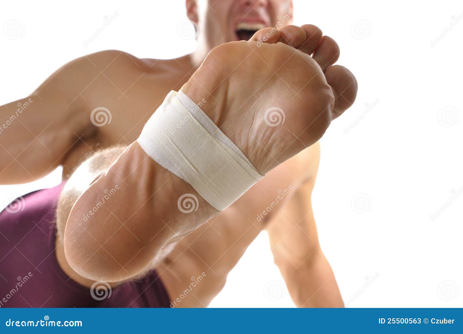 Barefoot kick stock image. Image of karate, sole, male 25500563