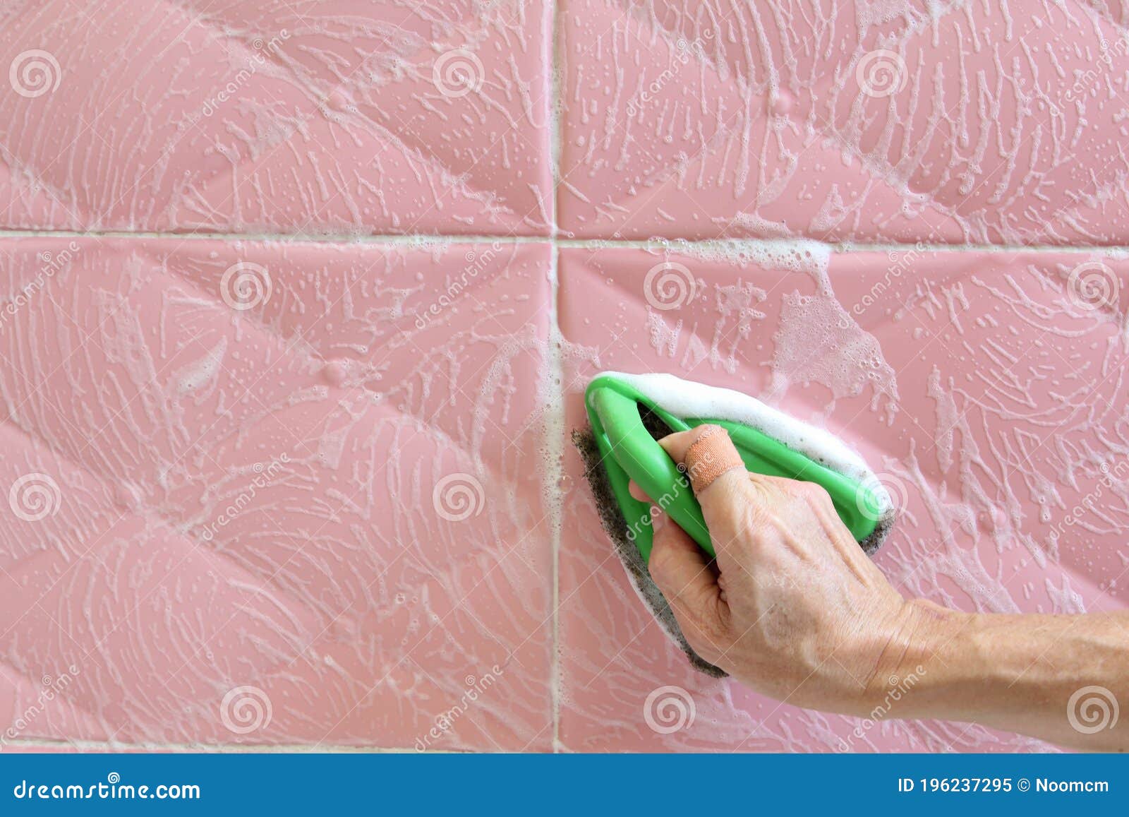 Cleaning ceramic tiles stock image. Image of surface 196237295