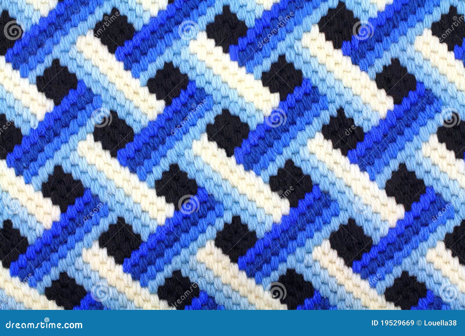 bargello blue latticework 