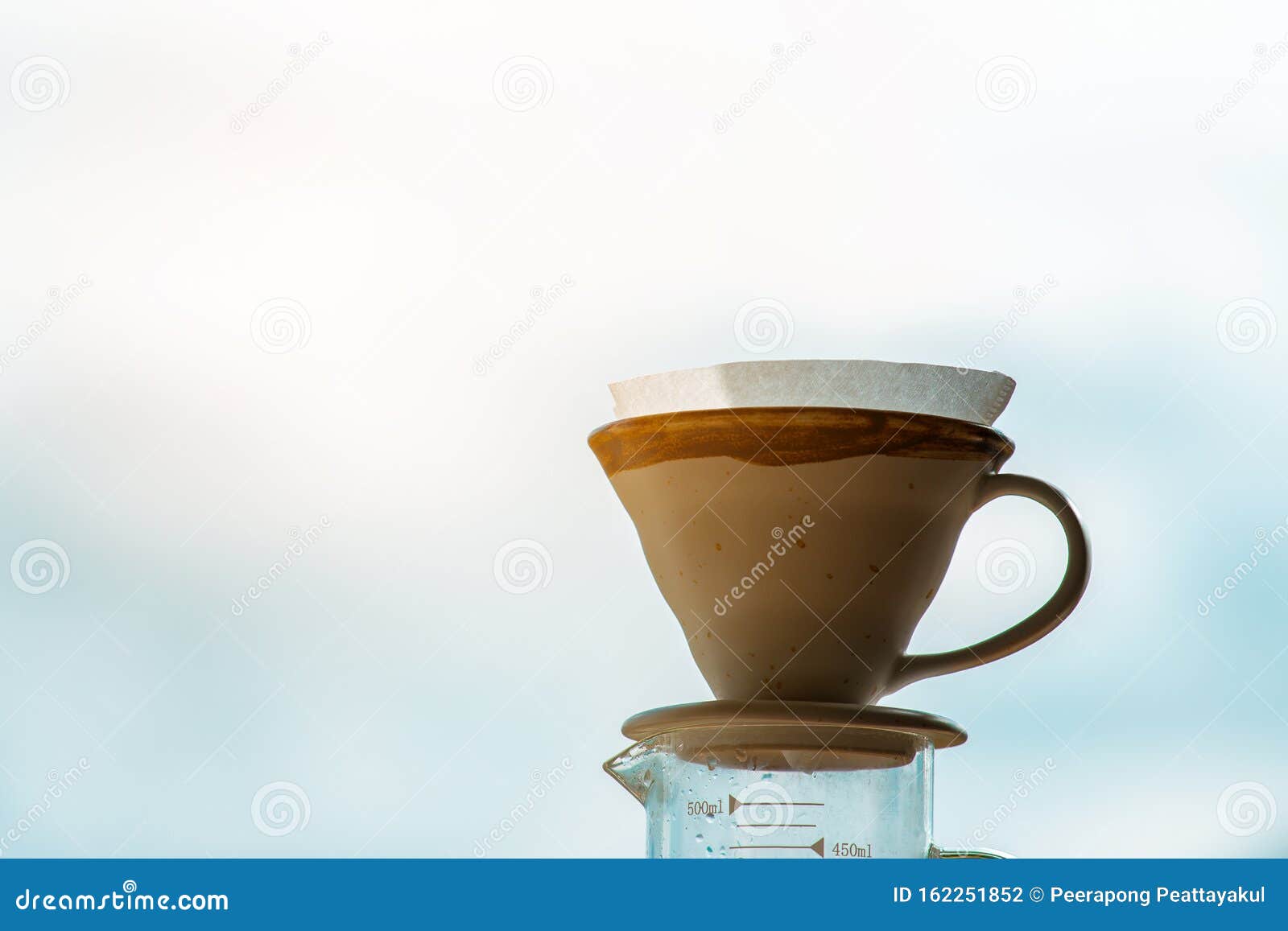 Barista Brewing Coffee, Method Pour Over, Drip Coffee Stock Photo