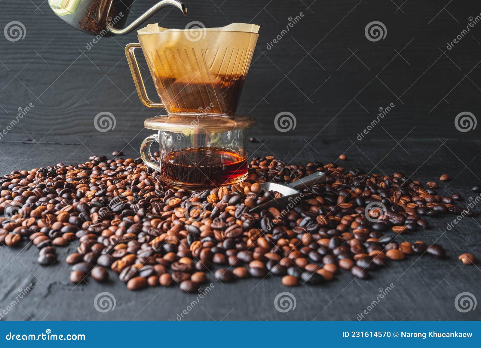 Barista Brewing Coffee Method Pour Over Drip Coffee Stock Photo Image