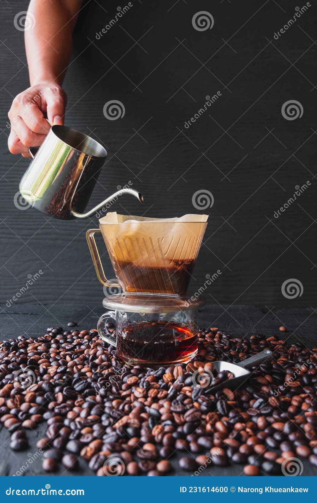 Barista Brewing Coffee Method Pour Over Drip Coffee Stock Photo Image