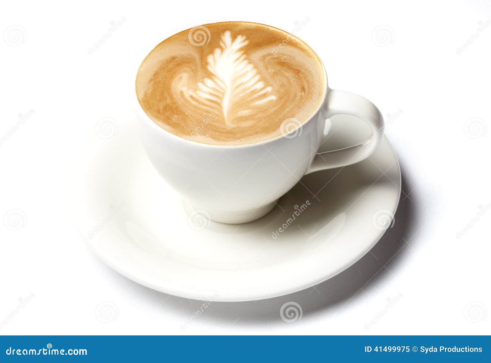 Barista Coffee Cup Isolated Over White Stock Image Image of