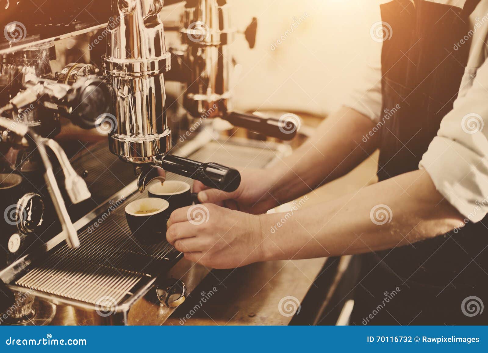 barista coffee maker machine grinder portafilter concept