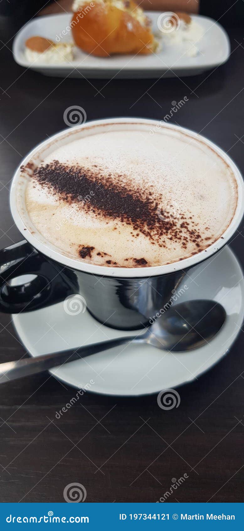 Barista Coffee with Rum Baba. Stock Image Image of dish, dessert