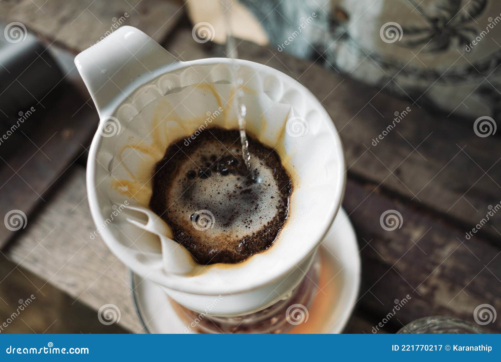 Barista Dripping Coffee and Slow Coffee Bar Style Stock Image Image