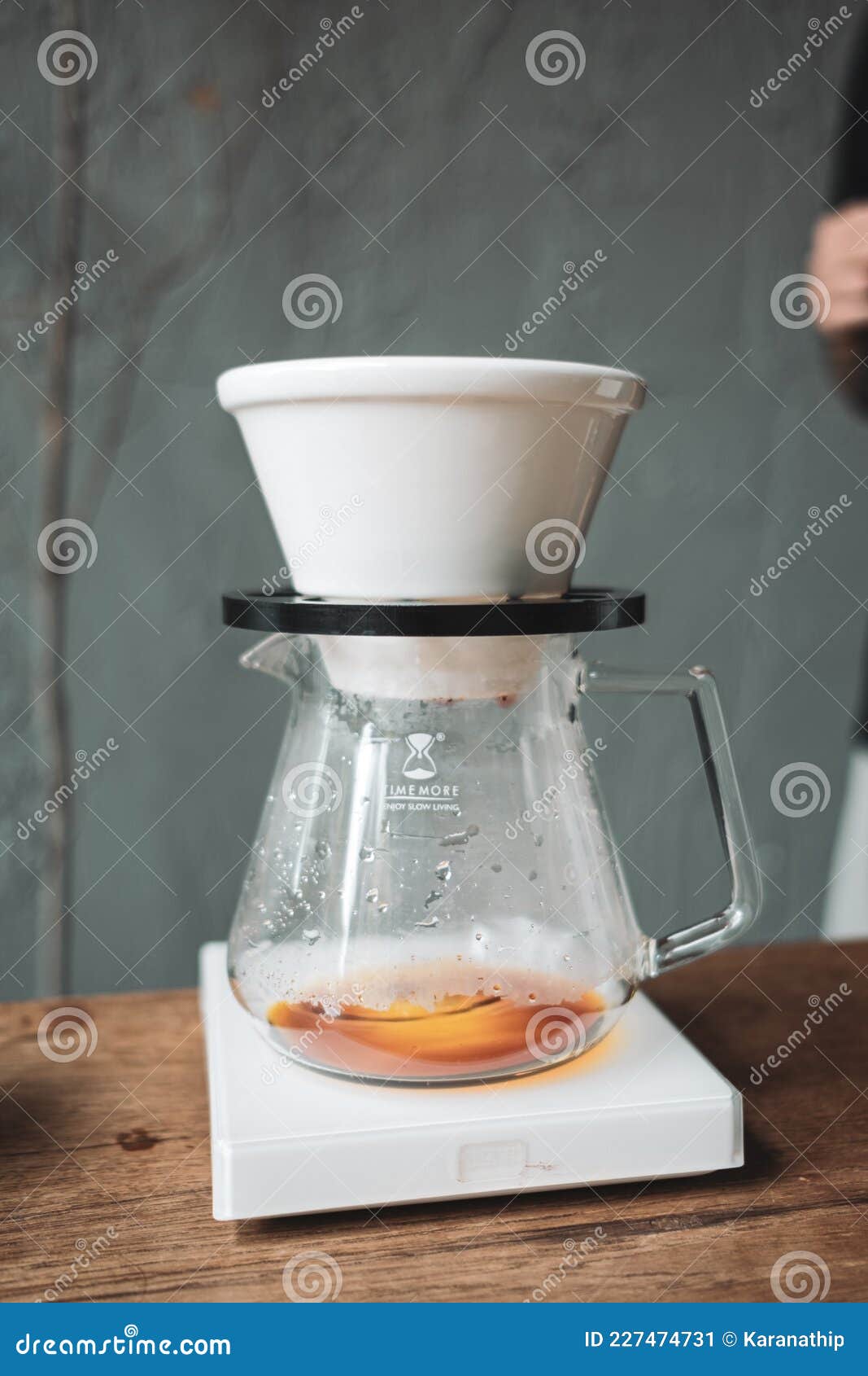 Barista Dripping Coffee and Slow Coffee Bar Style Stock Image Image
