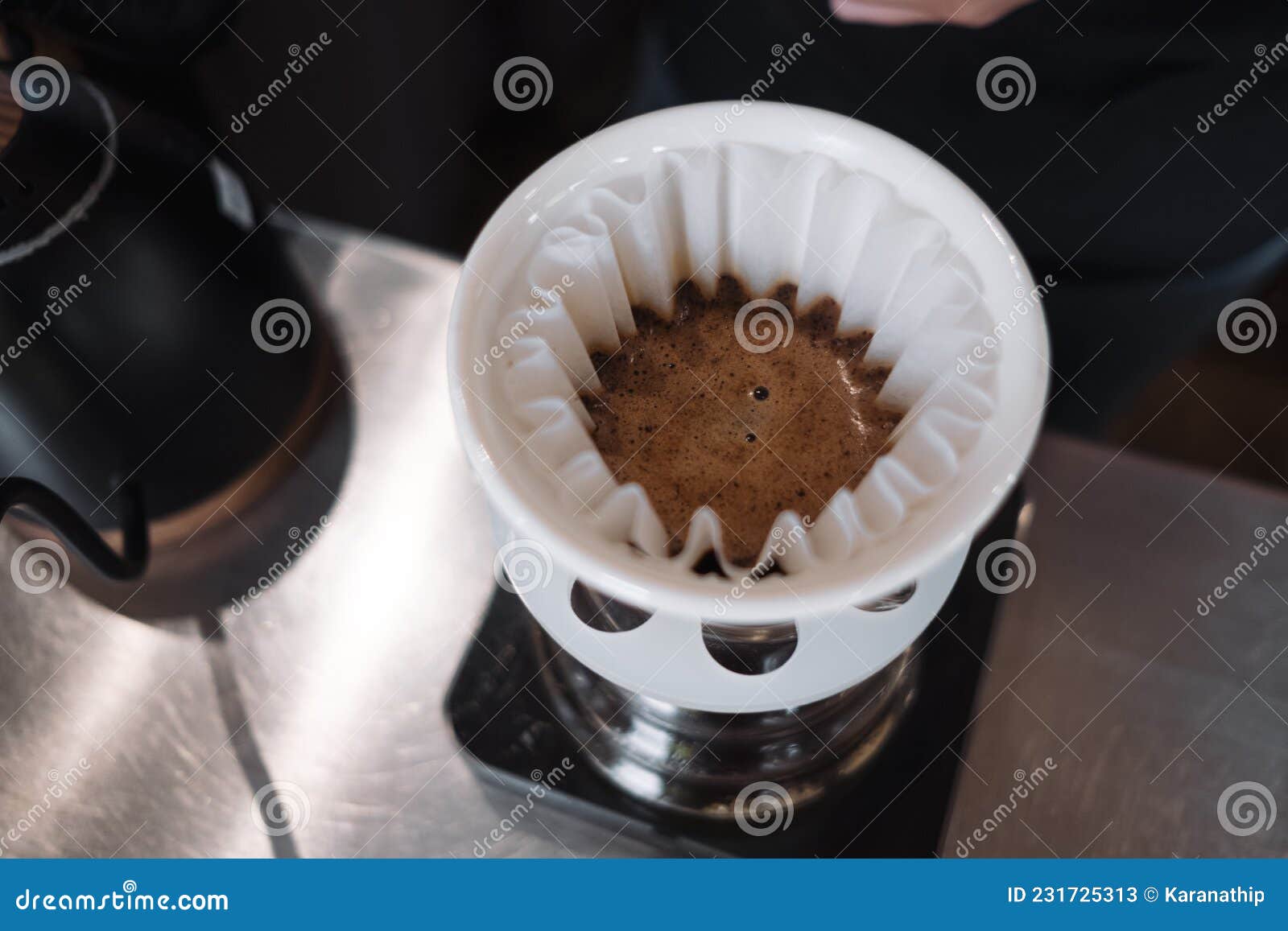 Barista Dripping Coffee and Slow Coffee Bar Style Stock Image Image