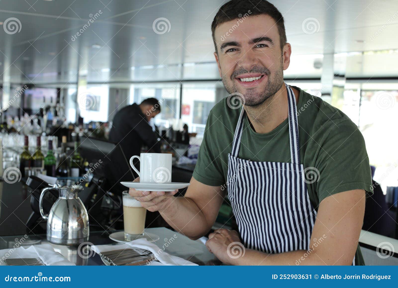 Barista Preparing a Coffee Cup Stock Image Image of male, lifestyle