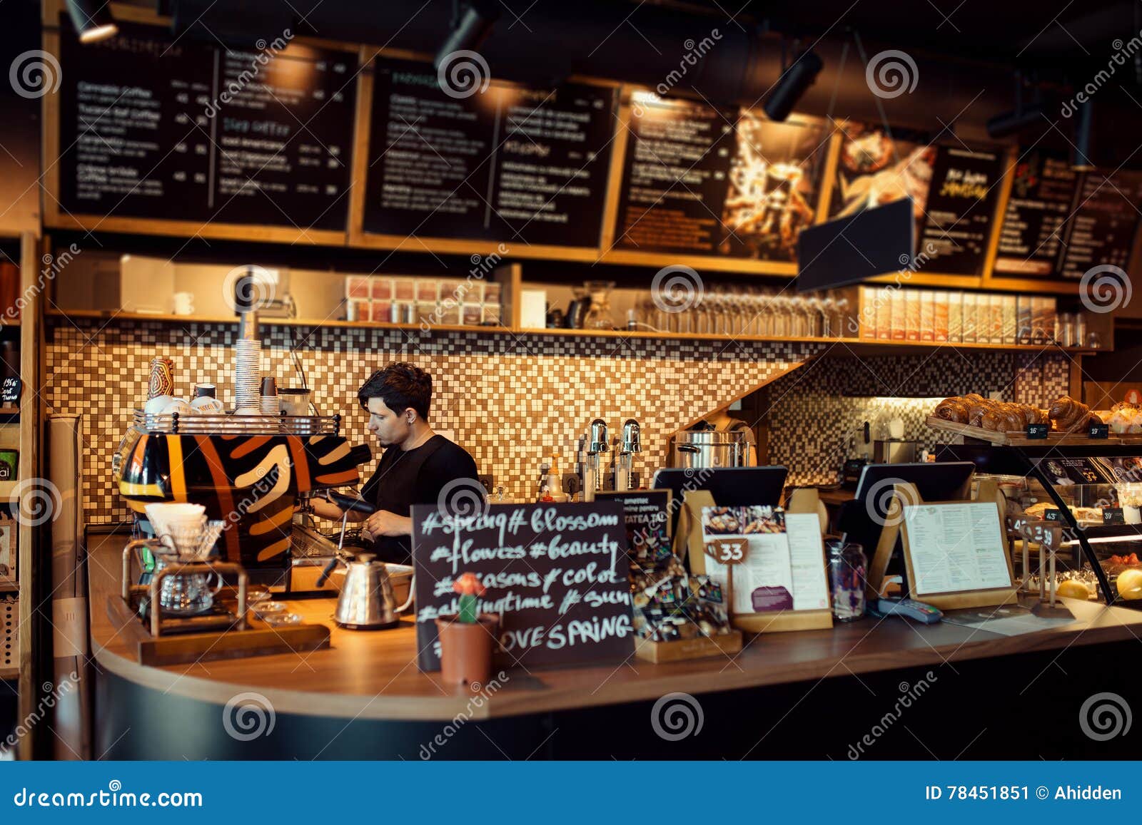 Barista at Work in a Coffee Shop Stock Image Image of selective, professional 78451851