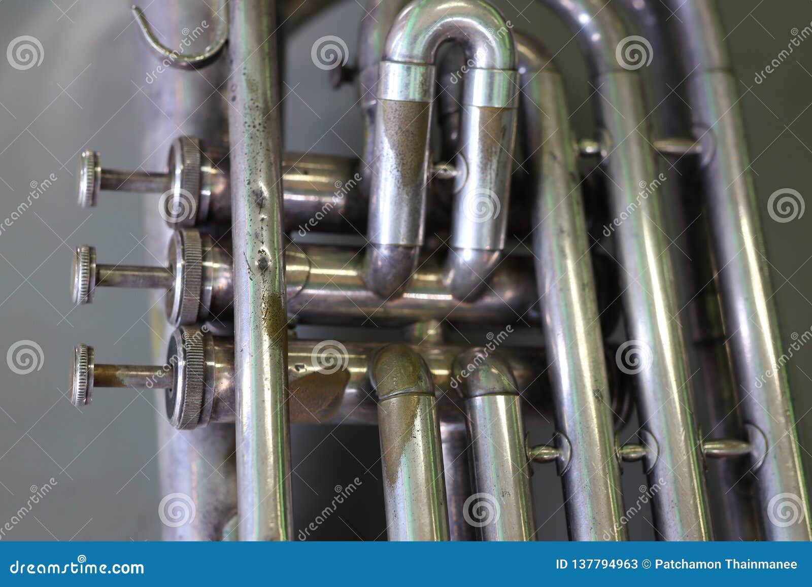 Baritone Instrument Marching Machine is Made of Beautiful Silver Plated