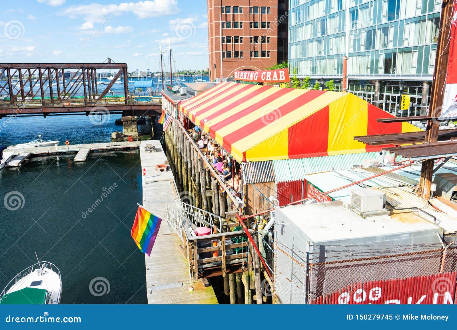 Barking Crab Restaurant with Pride Flags Editorial Image - Image of massachusetts, hanging