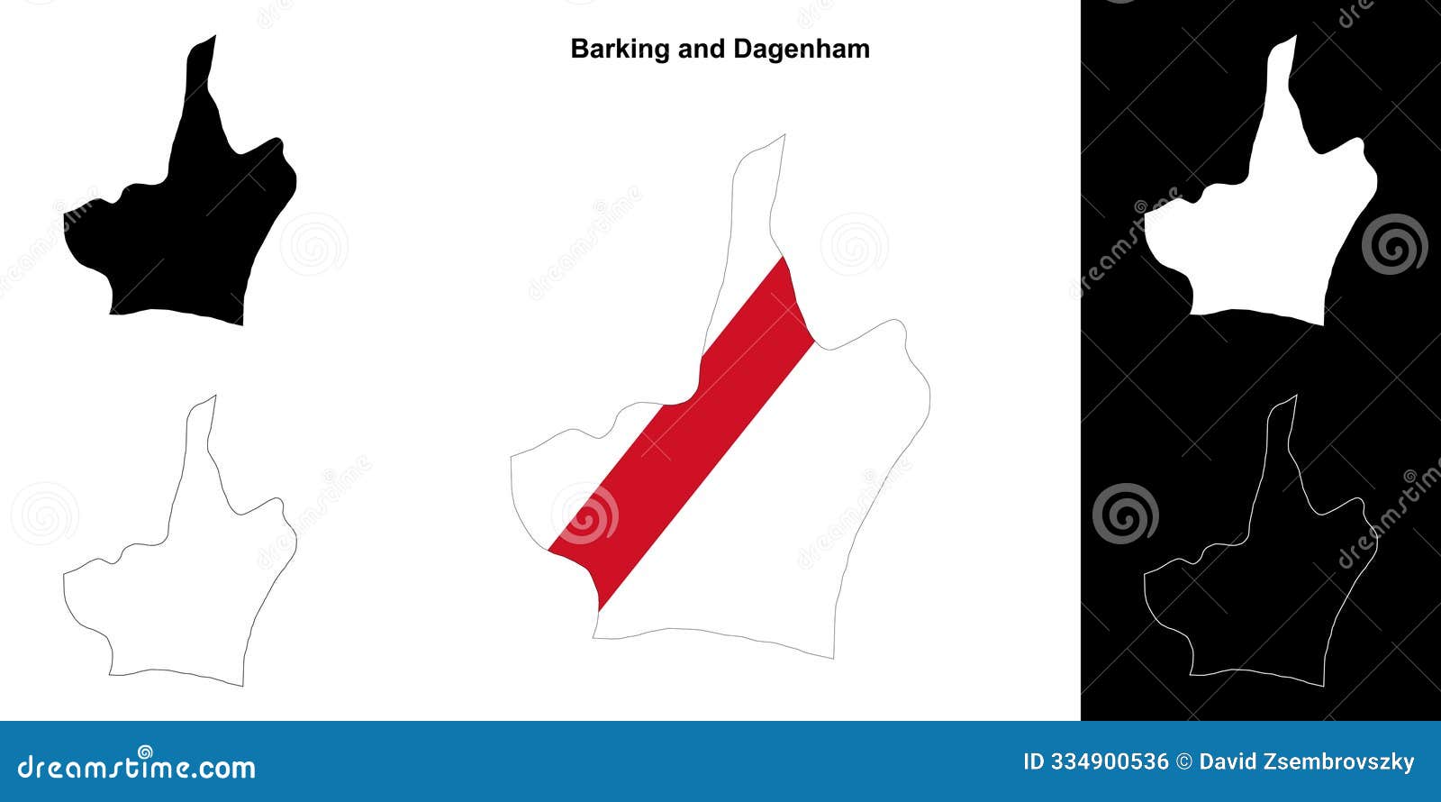 barking and dagenham outline map