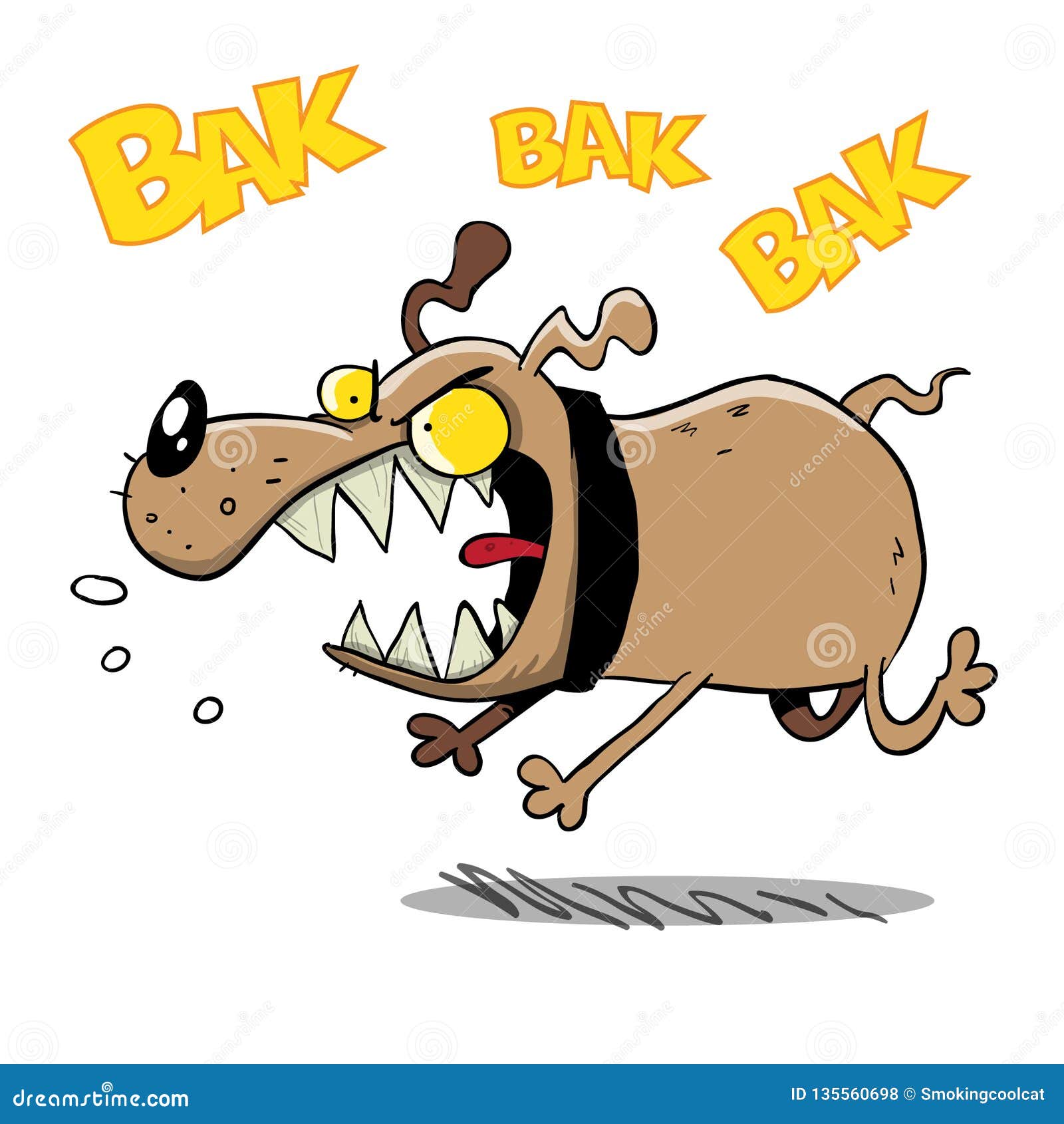 Barking Dog Running To Bite Somebody Stock Vector - Illustration of fear,  running: 135560698