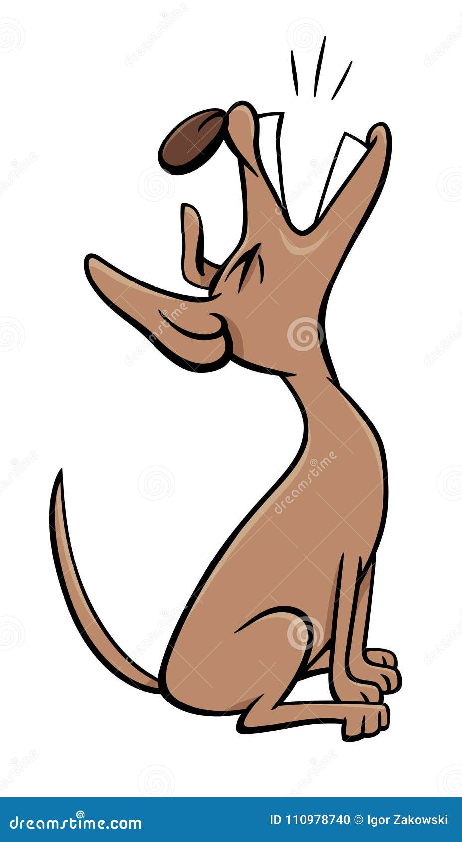Barking or Howling Dog Cartoon Character Stock Vector - Illustration of ...