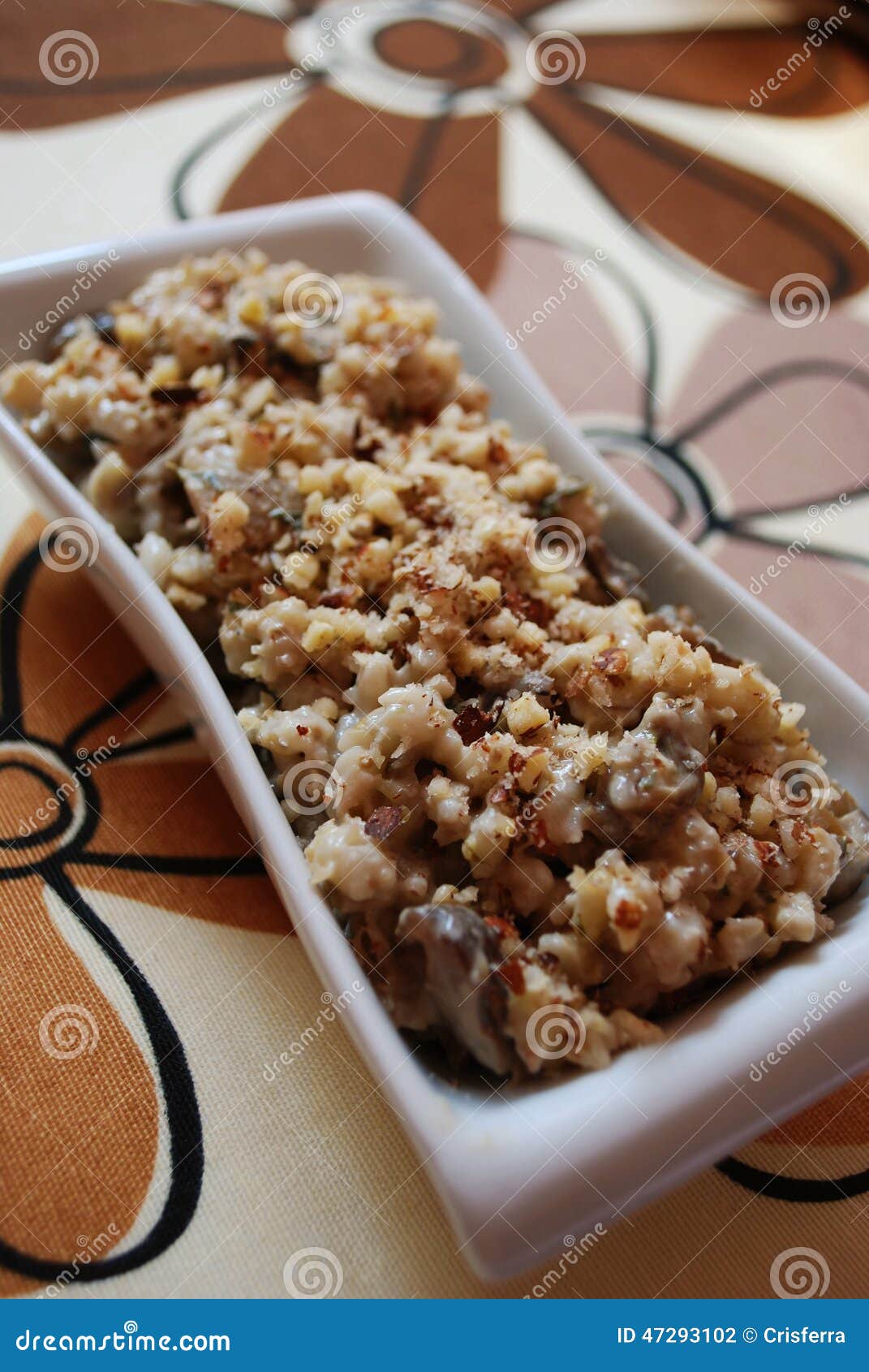 Barley with mushrooms stock photo. Image of dinner, diet - 47293102