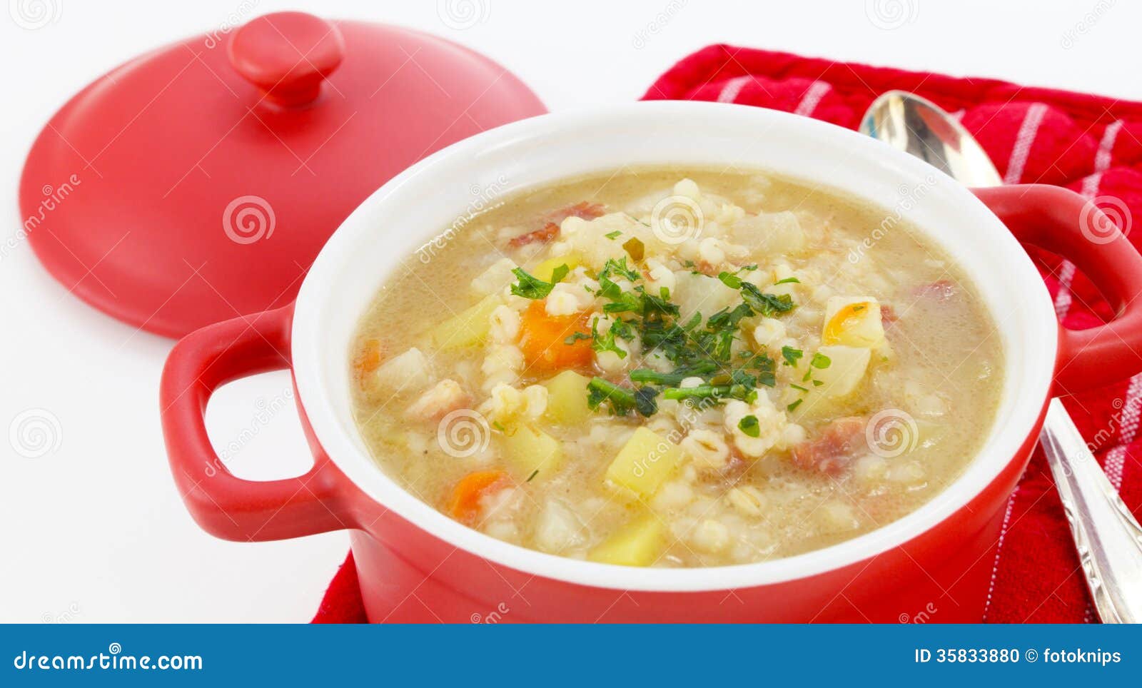 Barley soup, pearl barley stock photo. Image of boiled - 35833880